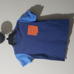 6-7 Blue and Orange Pocket T-Shirt mini boden